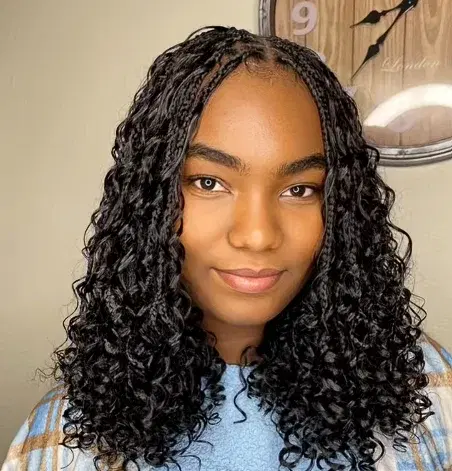 Bohemian Box Braids, Medium, curly ends